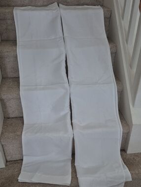 Two Sailcloth Arctic White Curtsin Panels 28X84 (56x84)